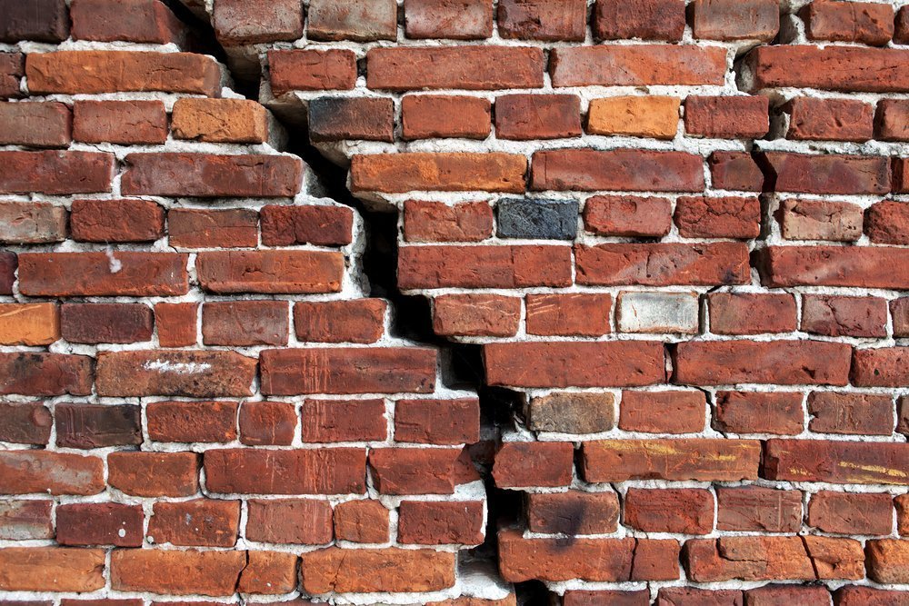 cracked bricks